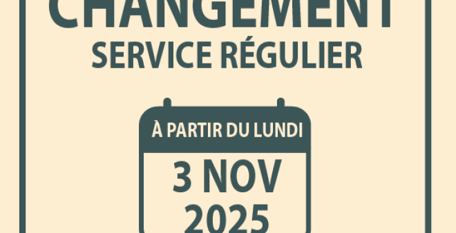 Changement service régulier à partir du 3 novembre 2025 pour les lignes 2c et 17