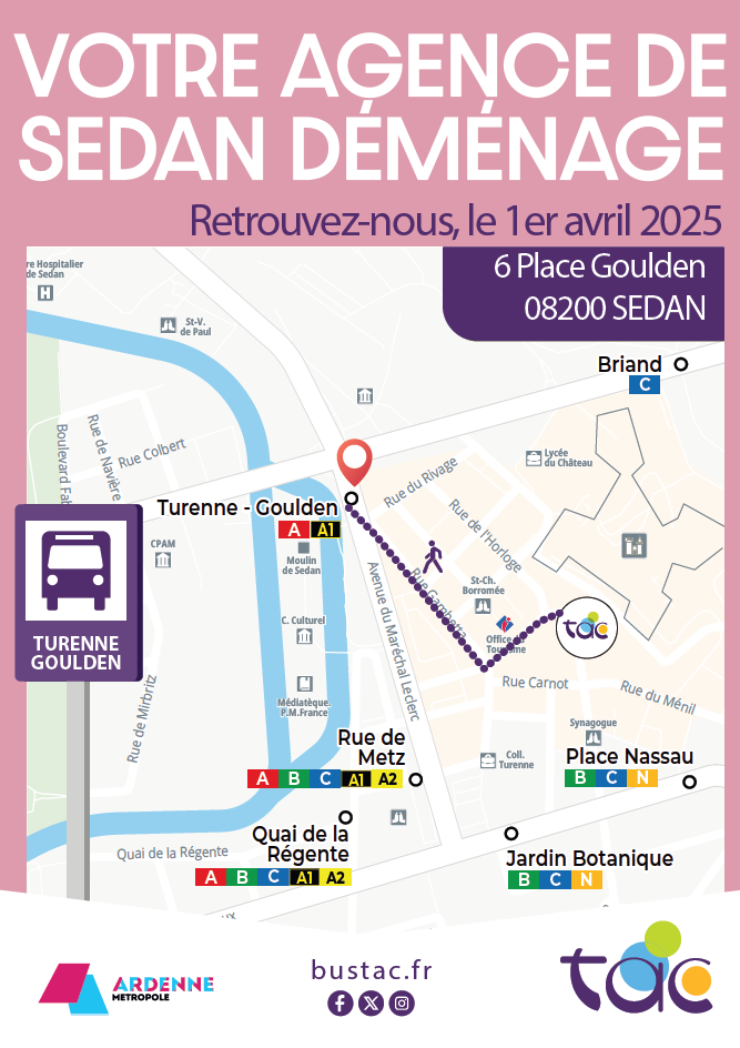 Votre agence de sedan déménage, Nouvelle adresse, retrouvez nous dès le 1er avril 2025 à l'adresse suivante: 6 Place Goulden 08200 SEDAN