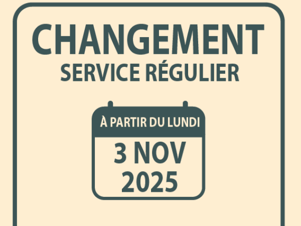 Changement service régulier à partir du 3 novembre 2025 pour les lignes 2c et 17